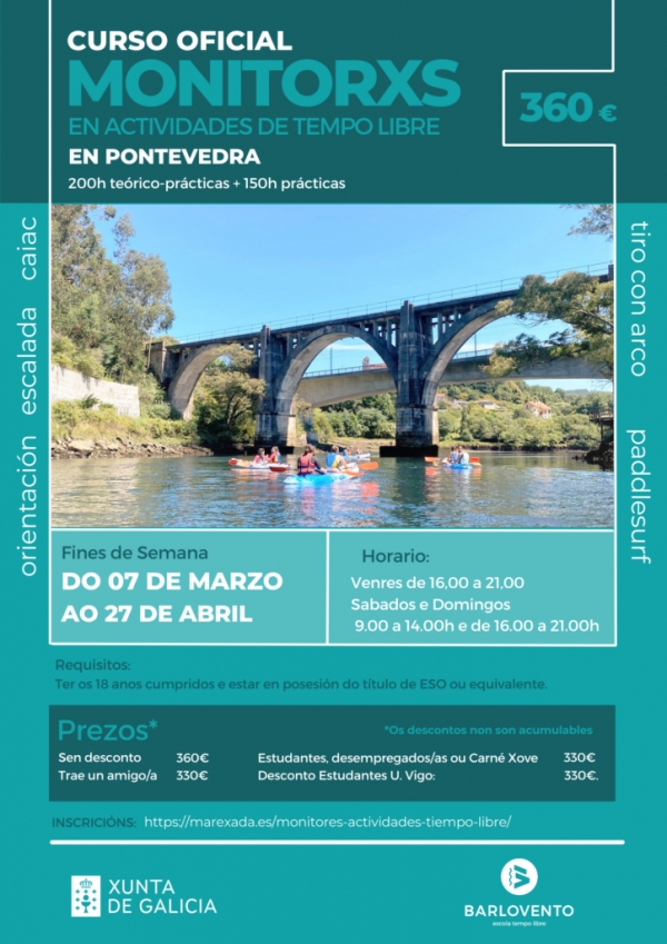 Curso de Monitor/a de actividades de tempo libre en Pontevedra