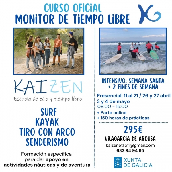 Curso en Vilagarcía de Arousa de Monitor/a de Actividades de Tempo Libre da ETL Kazen