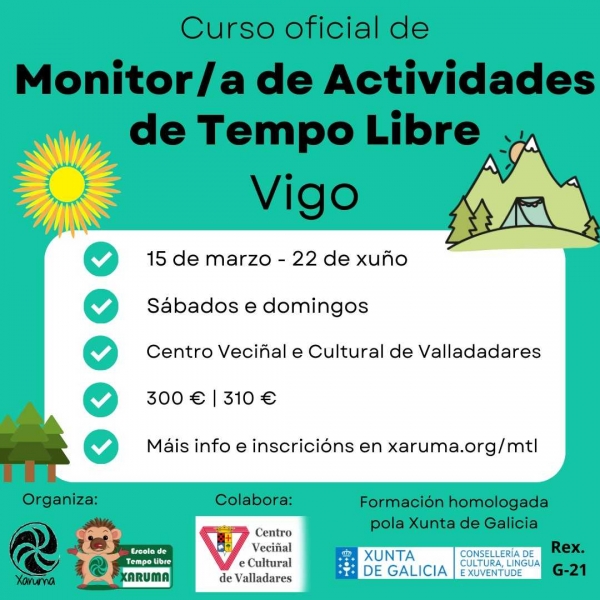 Curso en Vigo de monitor/a de actividades de tempo libre da ETL Xaruma